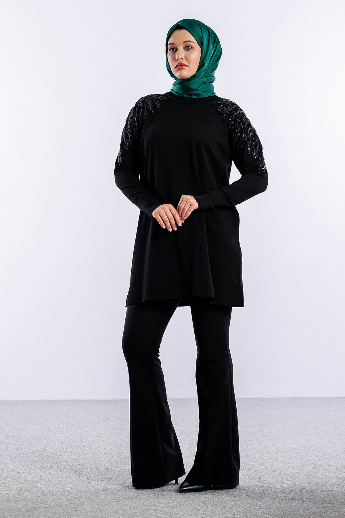 5006 Kazak Tek Omuz Inci - Siyah - 2