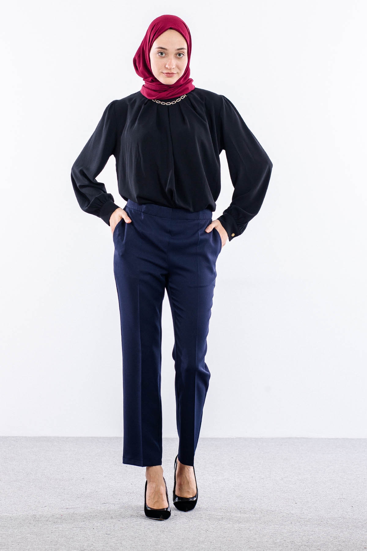 5018 Pantolon 40-50 - Lacivert - 1