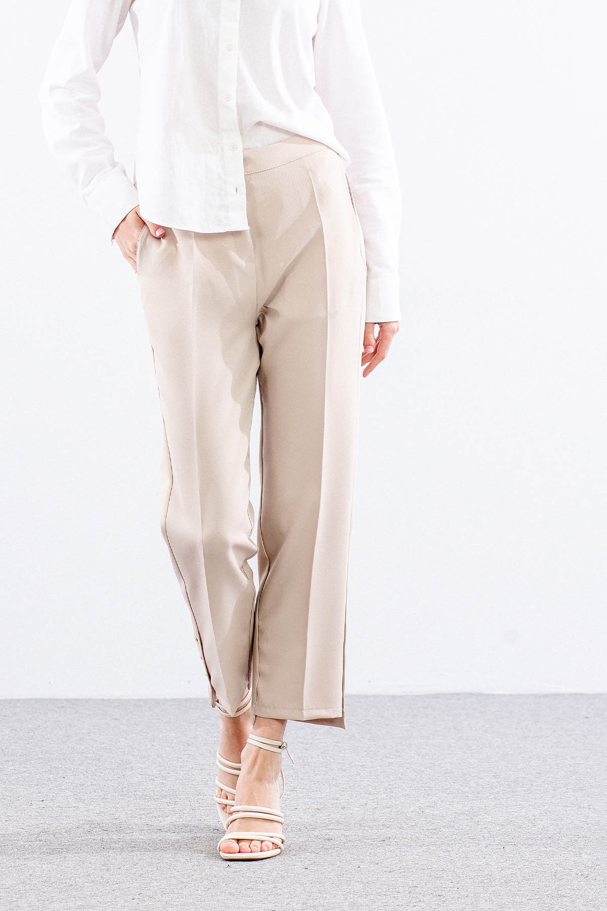 5029 Pantolon 38-48 - Bej - 2