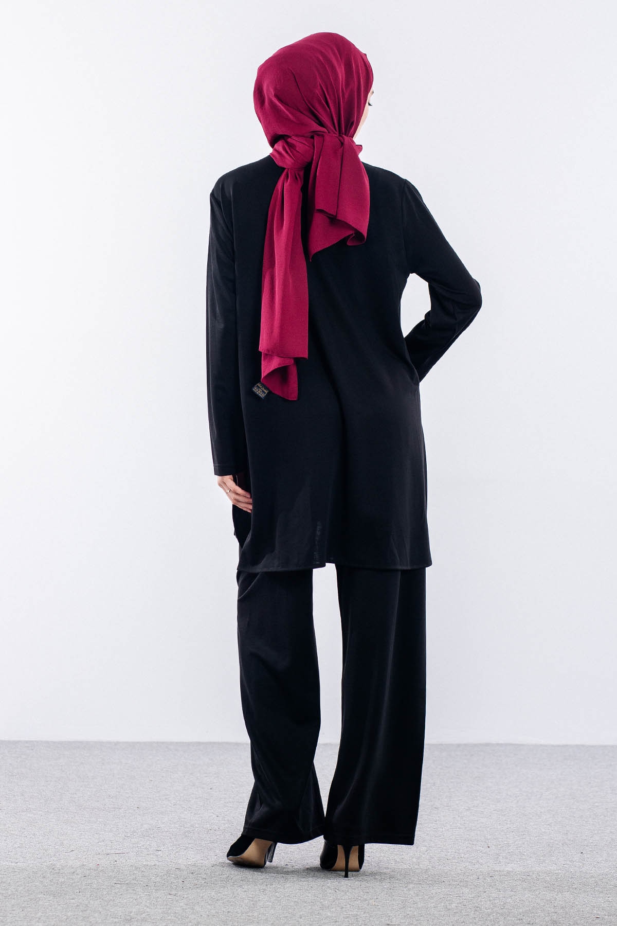 564 Takim 40-46 Dugme Detayli - Siyah - 4