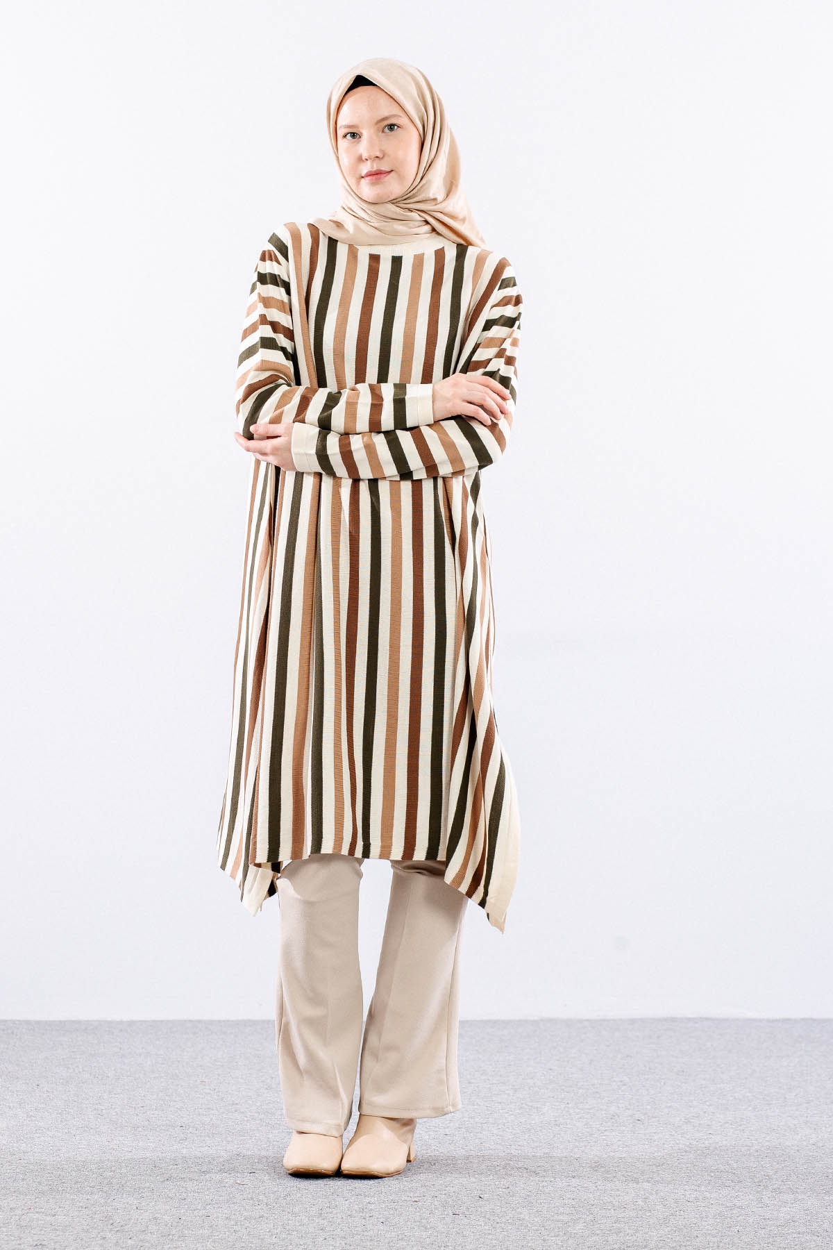 5675 Triko Panço Tek - Krem - 3