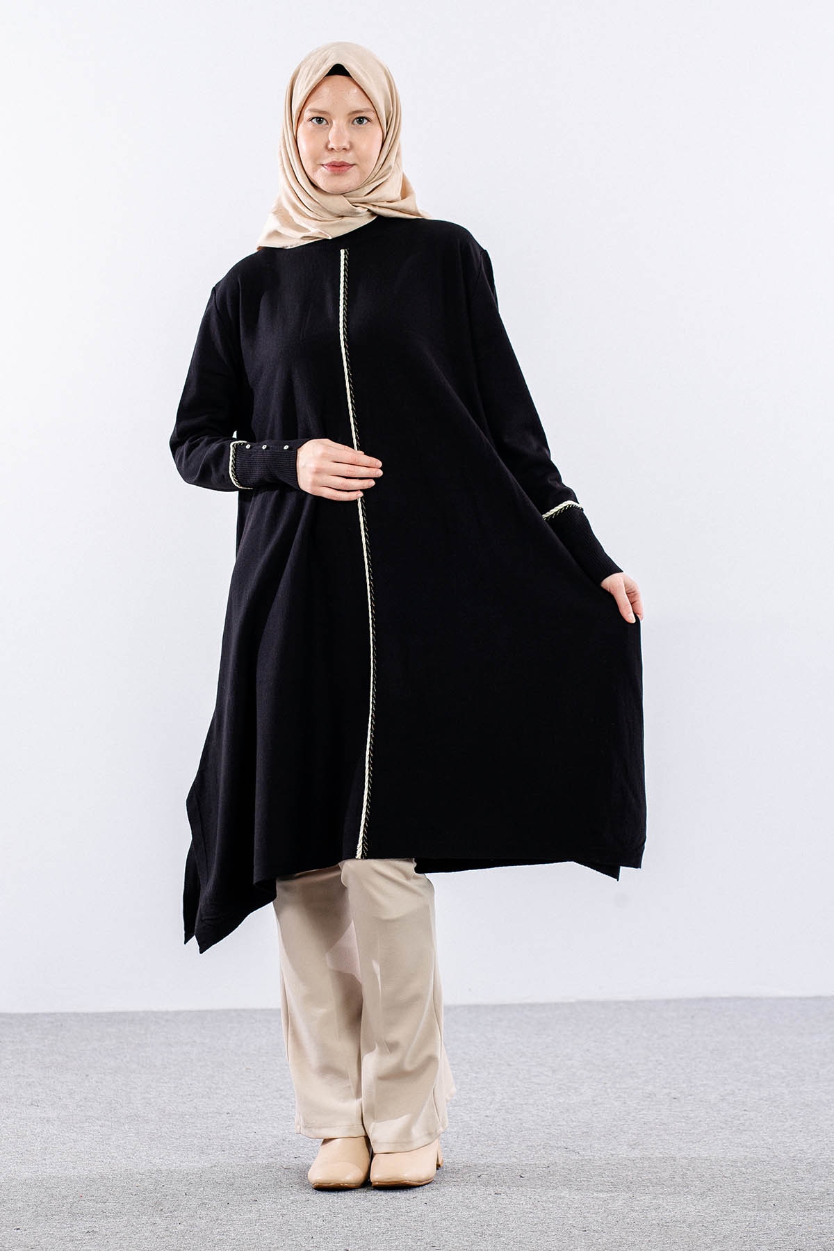 5865 Triko Panço Tek - Siyah - 2