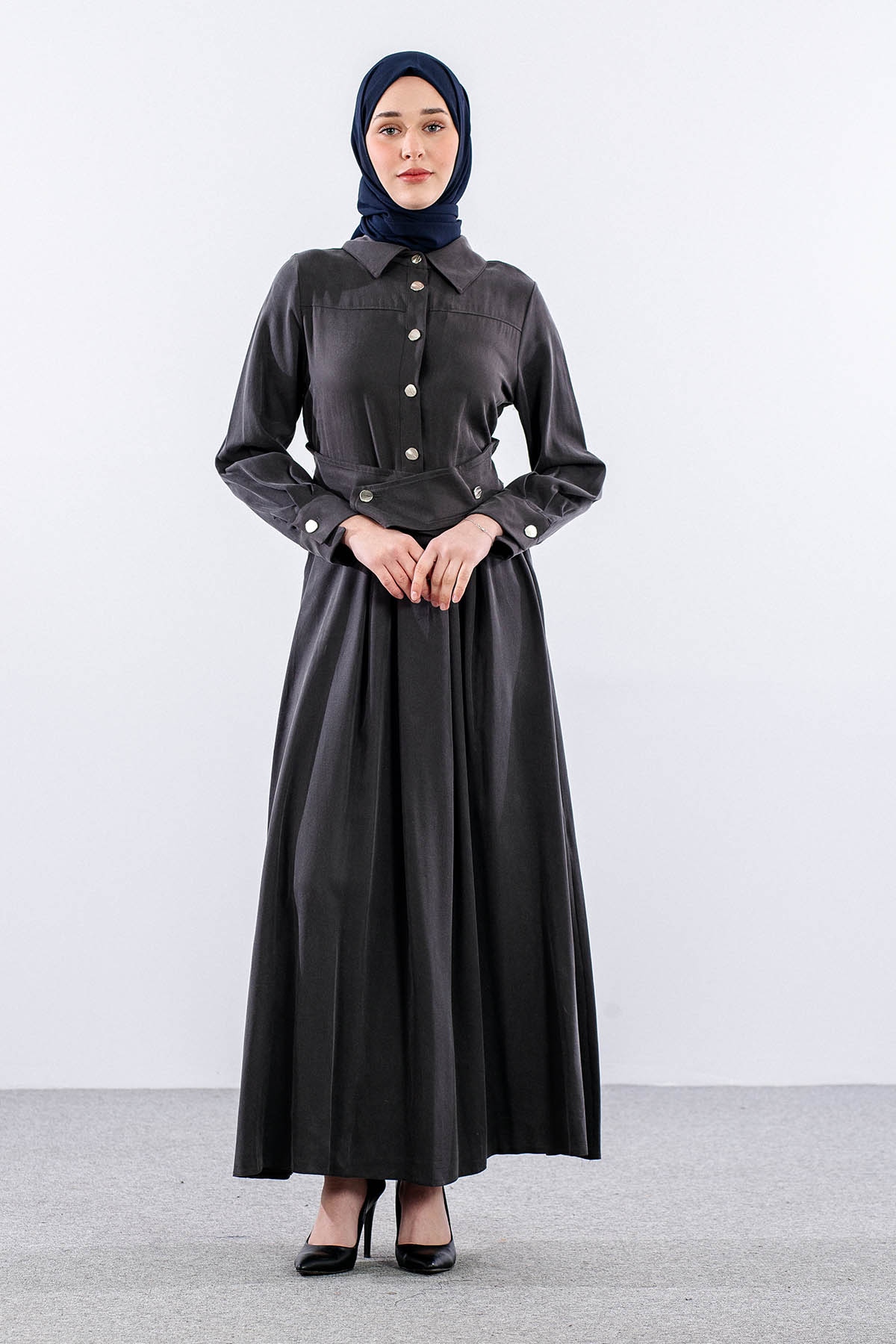 5975 Elbi̇se 38-44 Beli̇ Kuşak - Antrasit - 1