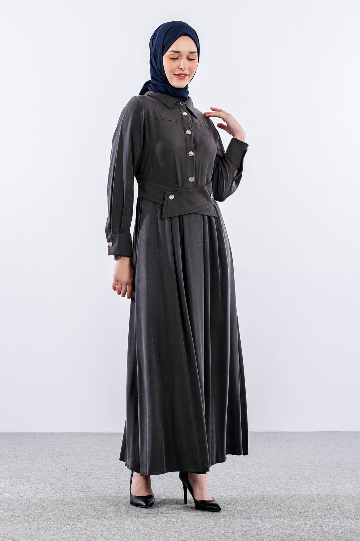 5975 Elbi̇se 38-44 Beli̇ Kuşak - Antrasit - 2