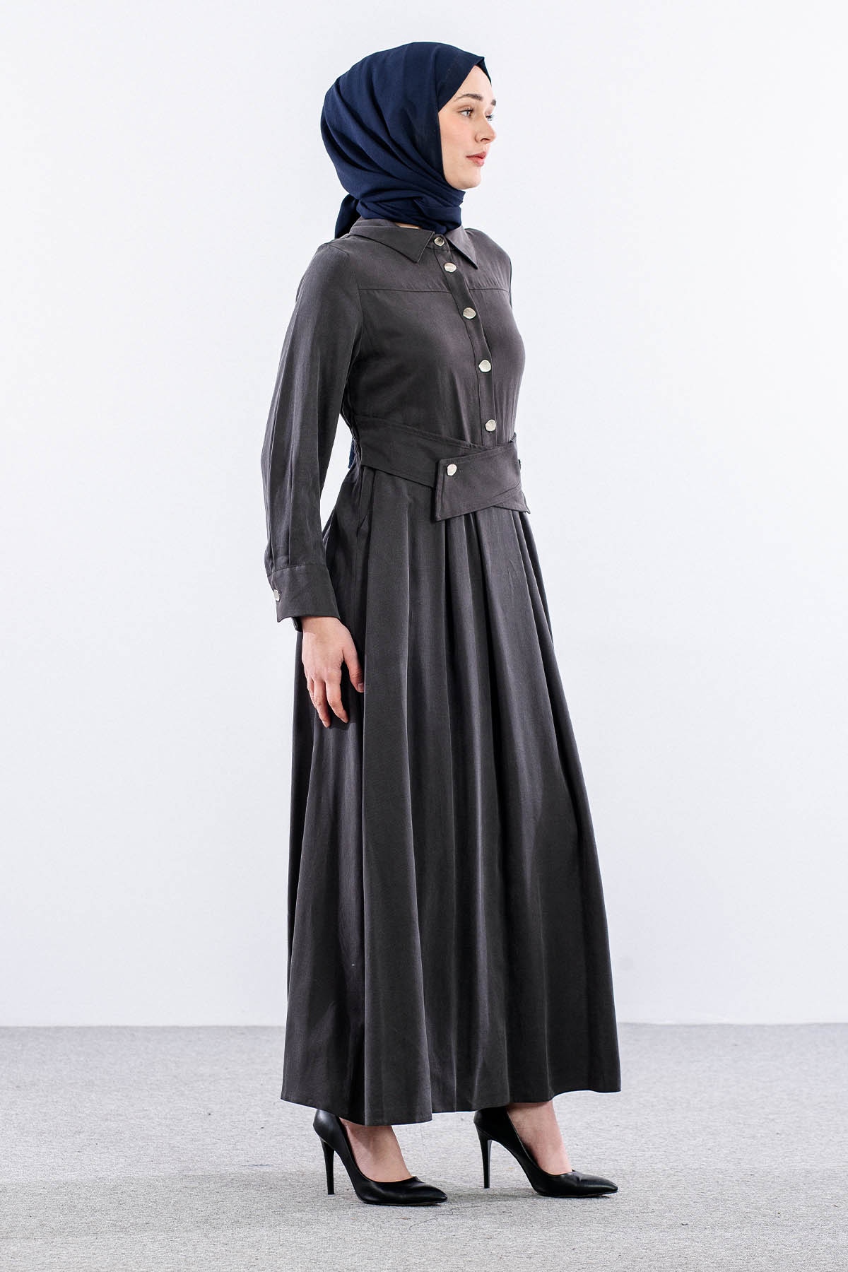 5975 Elbi̇se 38-44 Beli̇ Kuşak - Antrasit - 4