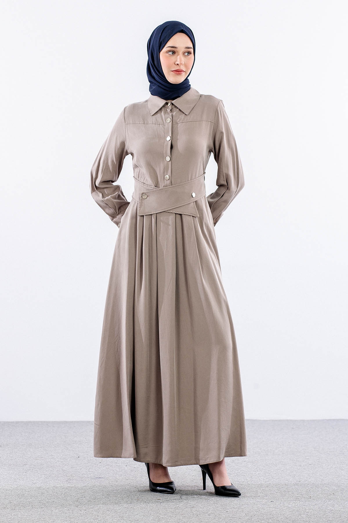 5975 Elbi̇se 38-44 Beli̇ Kuşak - Bej - 2