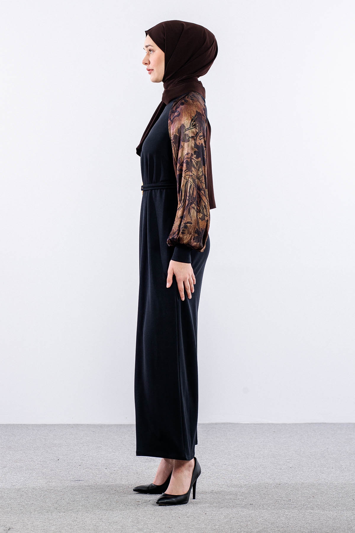 5986 Elbi̇se 38-38-40-40-42 Kolu Desenli - Siyah - 4