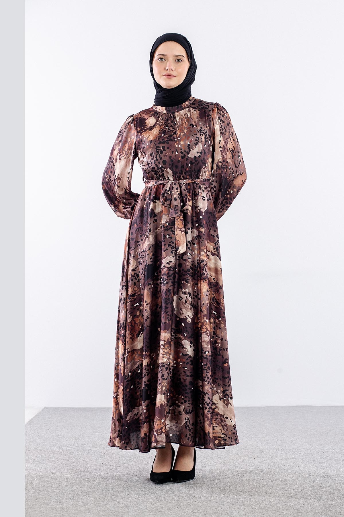 6005 Elbi̇se 38-44 Leopar Desen - Kahve - 2