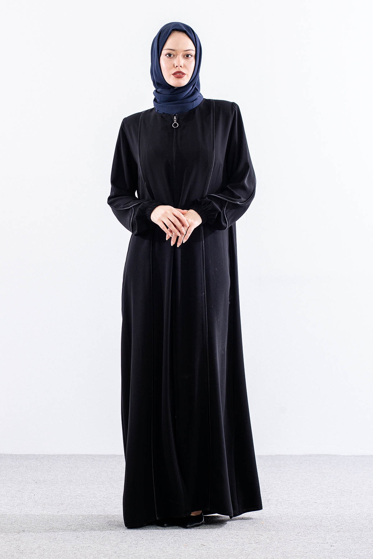 6011 Ferace 44-54 Biye Detay - Siyah - 1