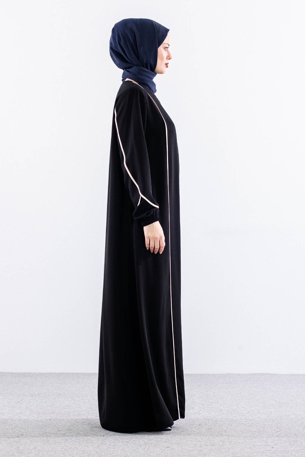 6011 Ferace 44-54 Biye Detay - Siyah_krem - 4