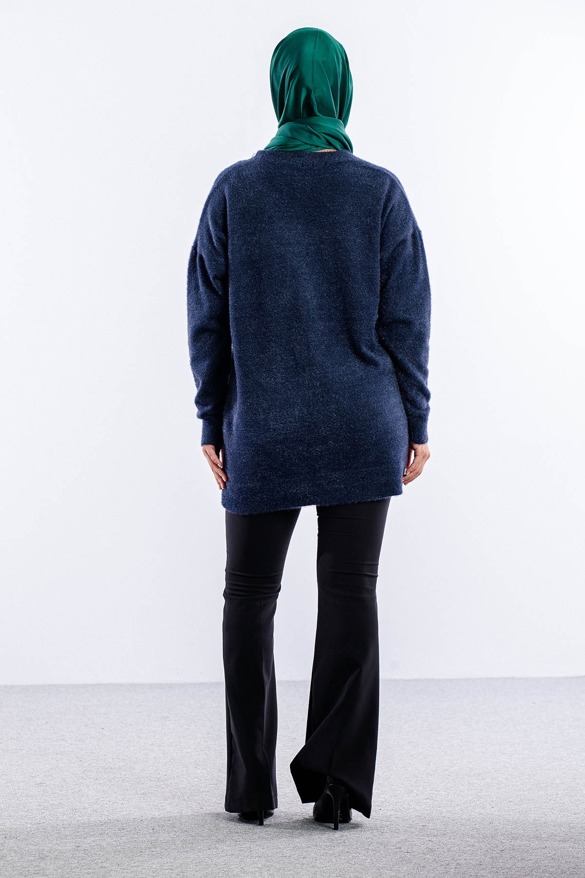 6925 Peluş Ceket Tek - Lacivert - 4