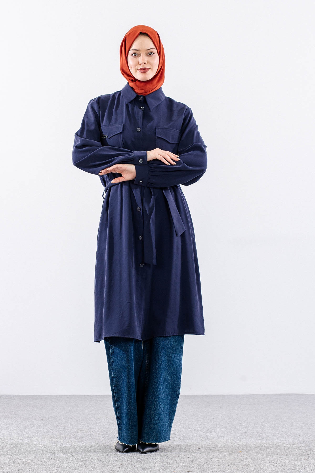 7033 Tunik 46-52 - Lacivert - 2