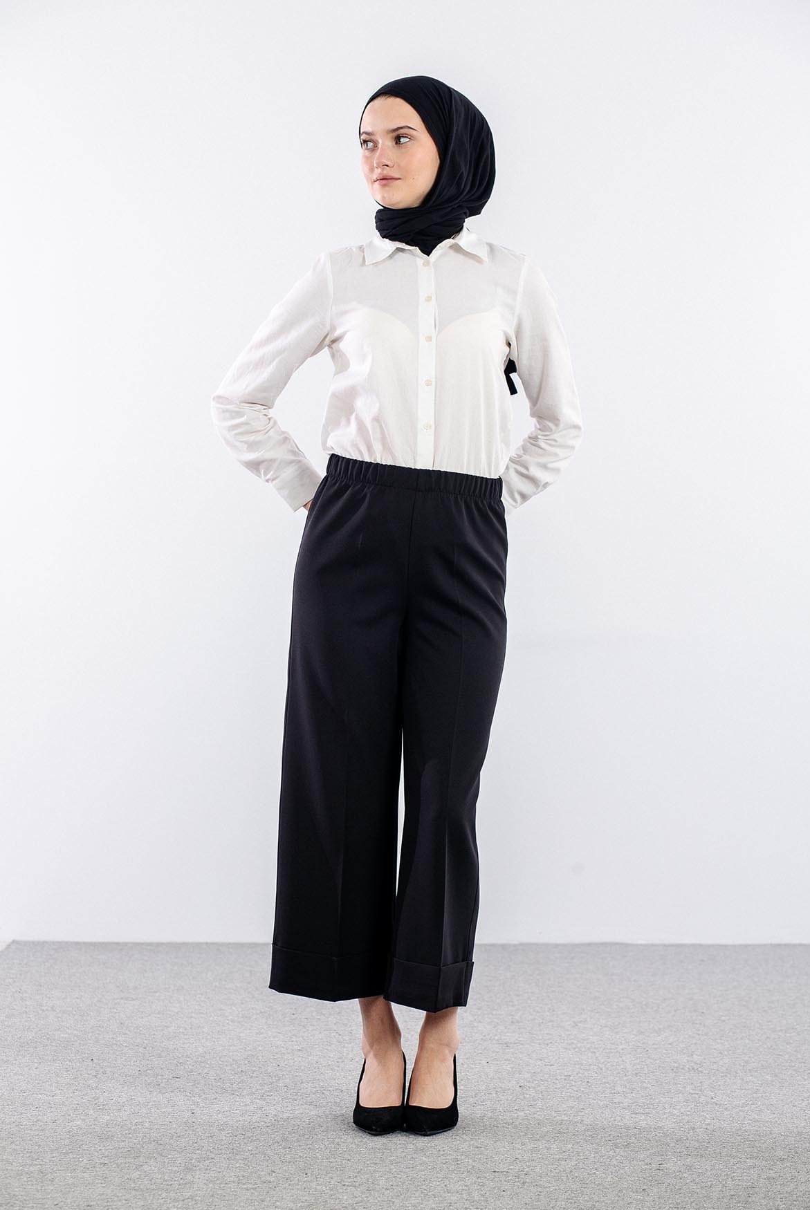 7107 Pantolon 38-50 Double Paca - Siyah - 1