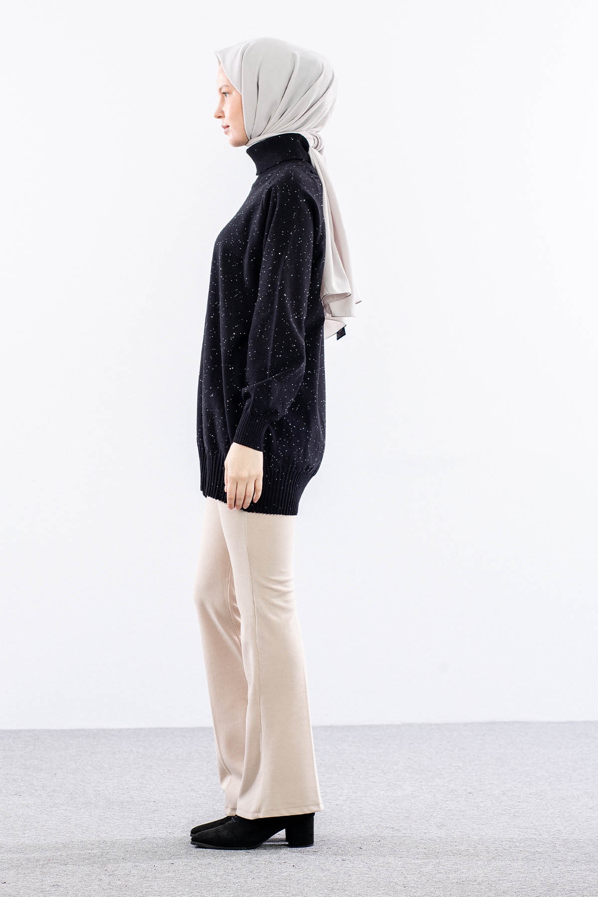 7350 Triko Kazak Tek - Siyah - 4