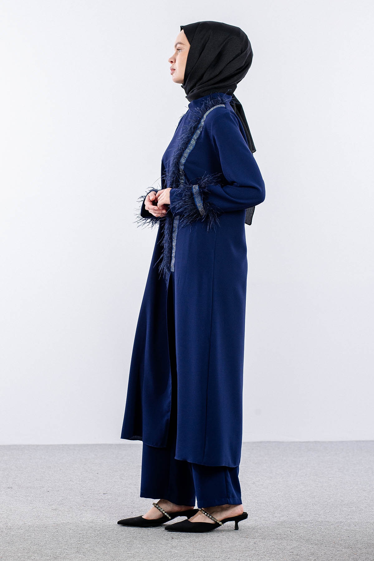 7561 Takim 44-52 Tuylu Şık Tasli - Sax - 4