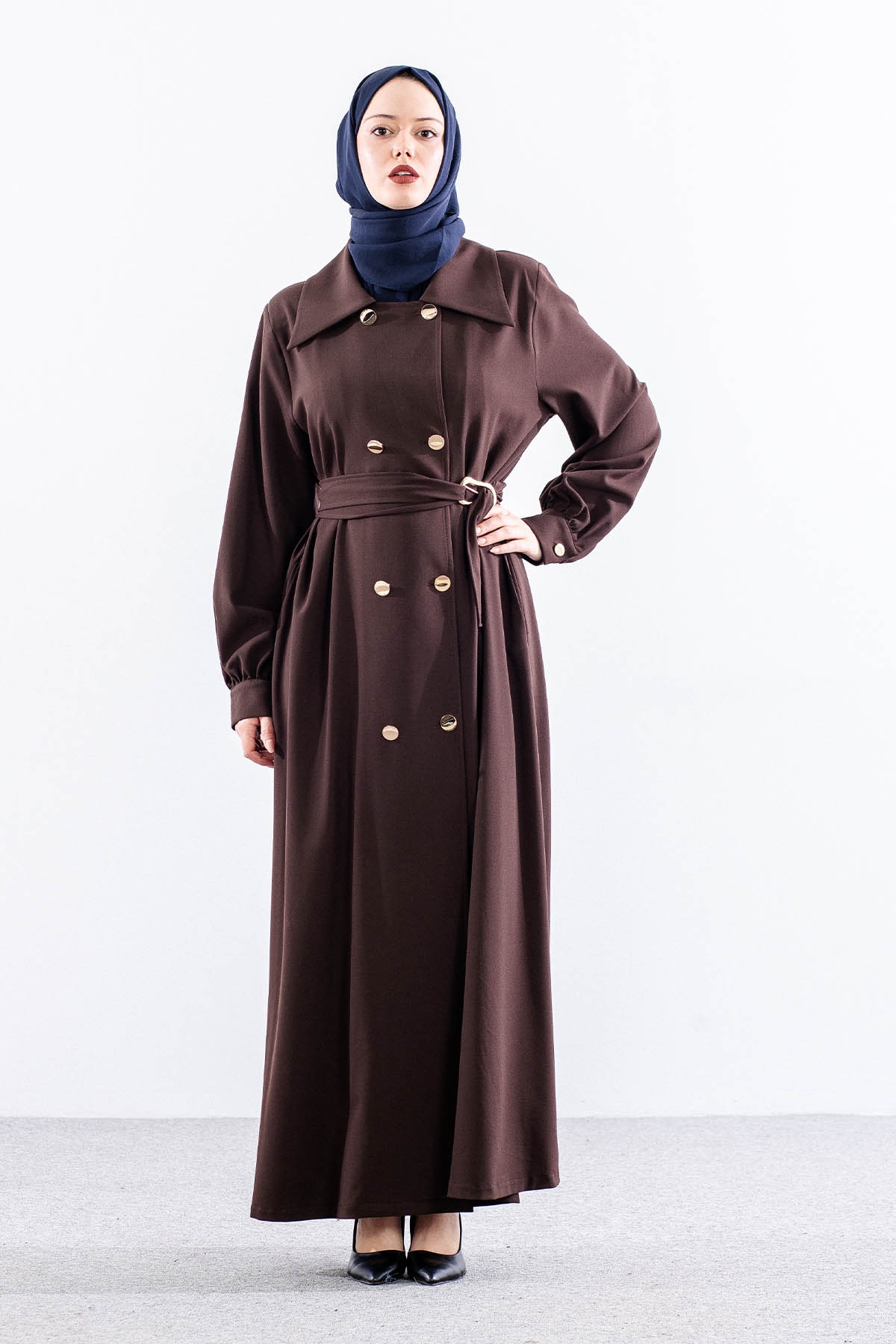 7728 Ferace 42-50 Cıft Dugme - Kahve - 1