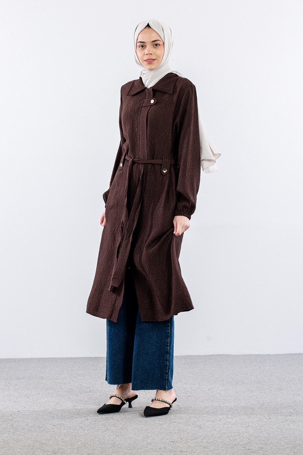 7739 Kap 40-48 Desen Kumas - Kahve - 2