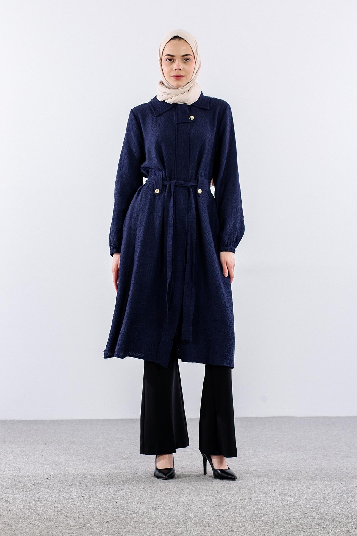 7739 Kap 40-48 Desen Kumas - Lacivert - 1