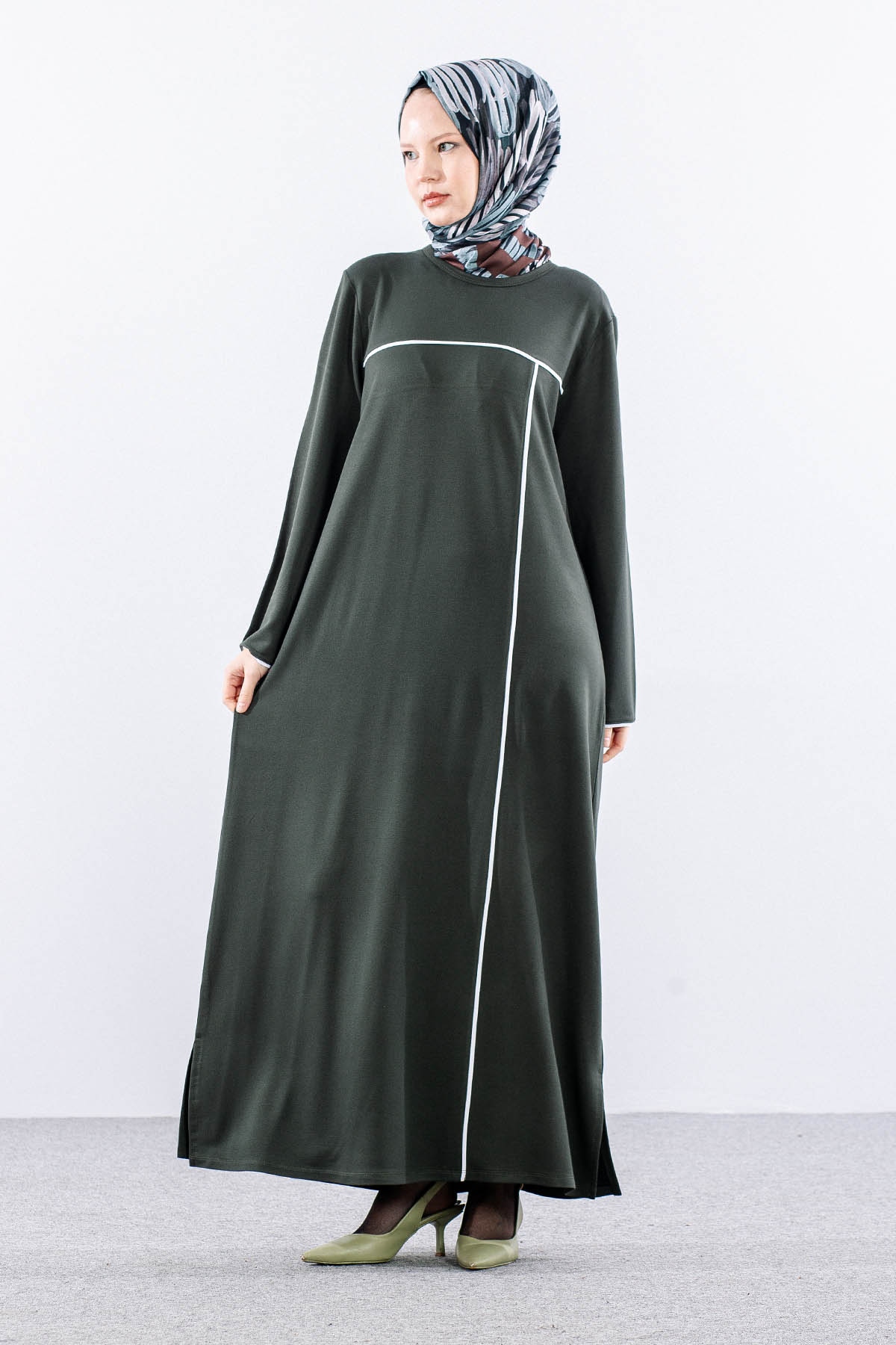 8307 Elbi̇se 44-52 Biye Detay - Haki - 3