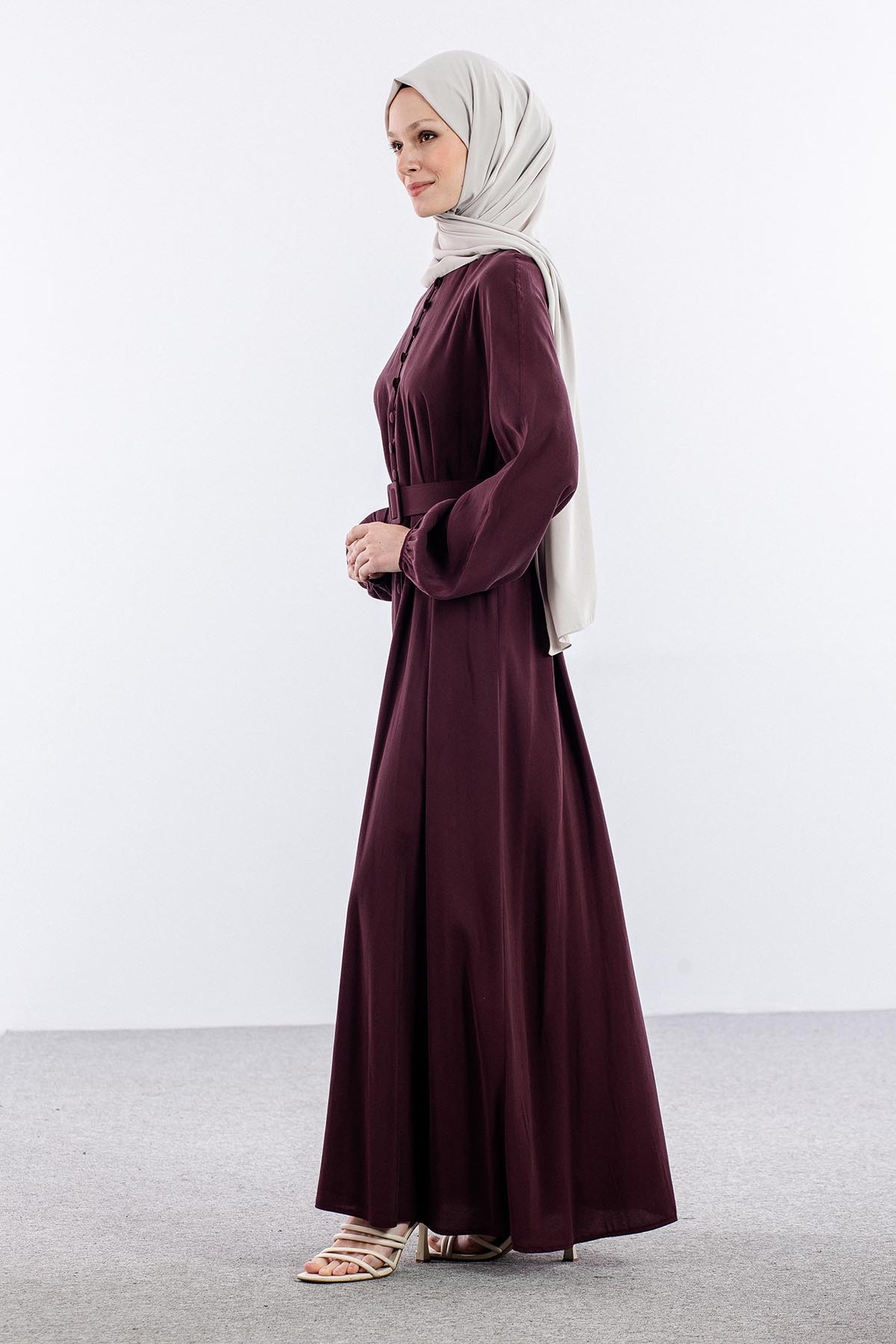 8658 Elbi̇se 38-44 Biritli Model - Bordo - 4
