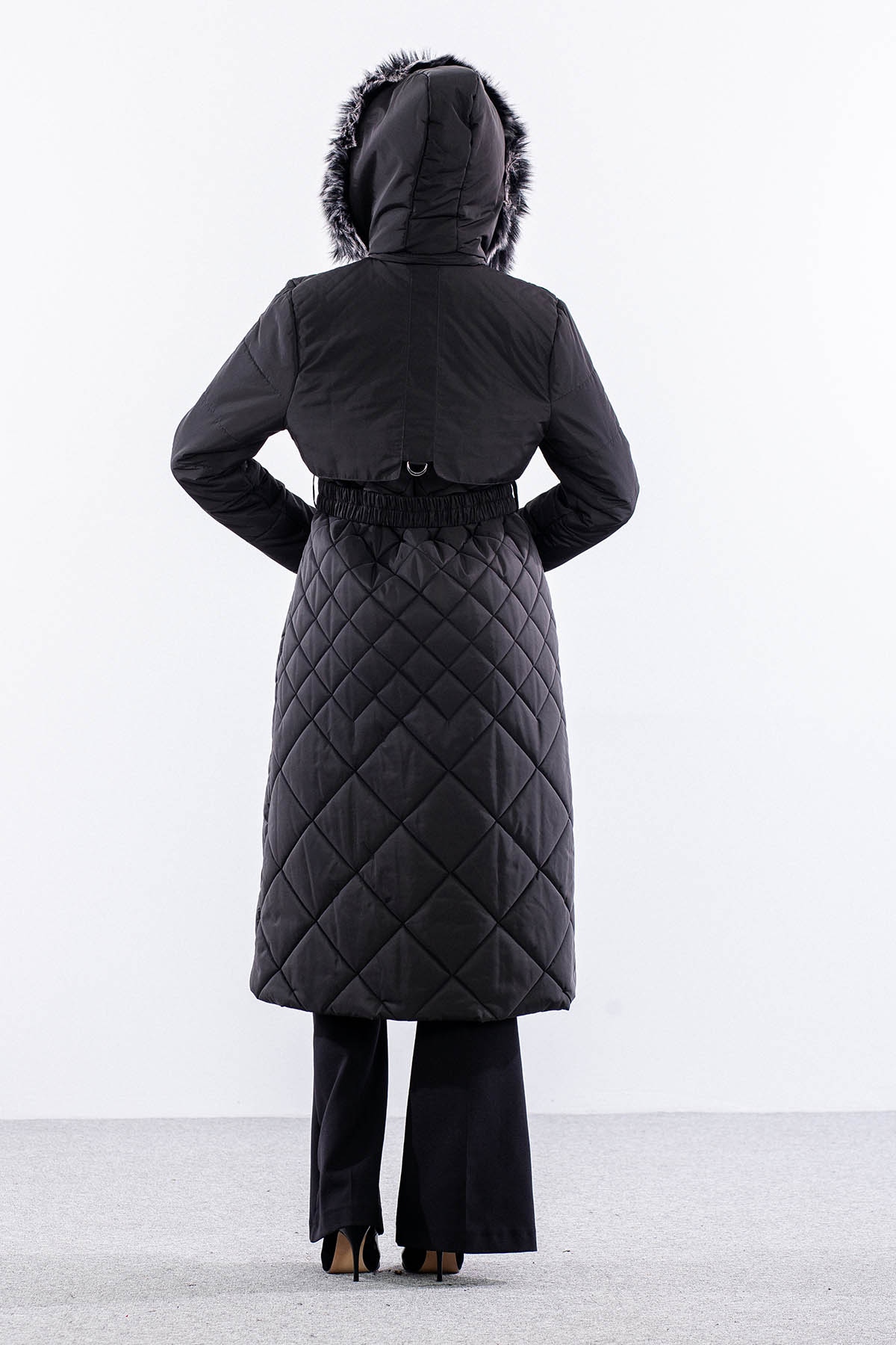 9135 Kapitone Kaban 40-50 - Siyah - 4