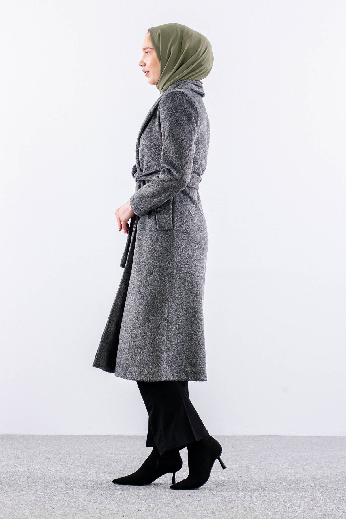 9144 Kaşe Kaban 38-48 - Antrasit - 4