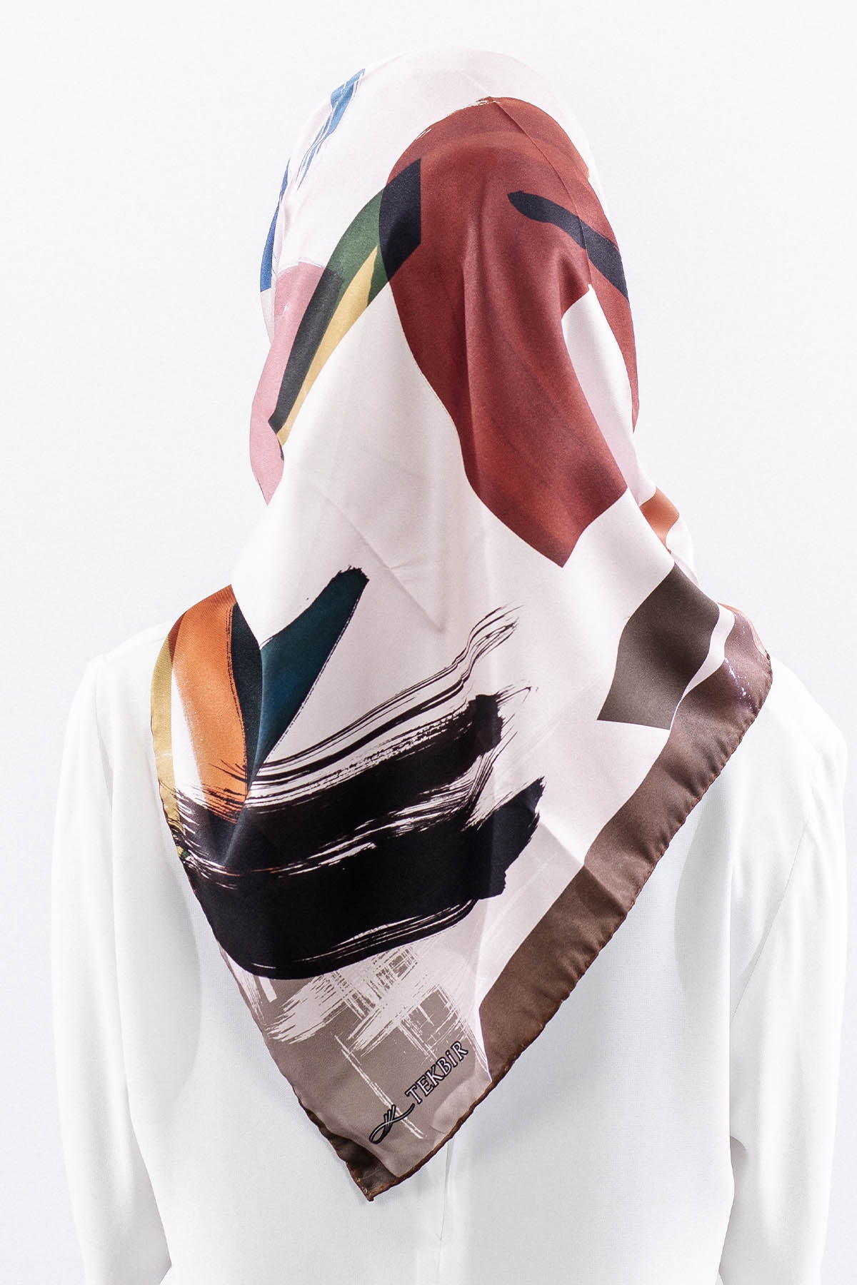 Dg14819 Polyester Eşarp Cizgi - Kahve - 4