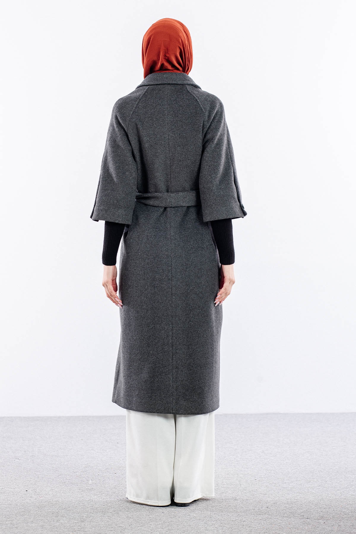 F-1451 Kaban 38-48 Trıko Takma Kol - Antrasit - 5