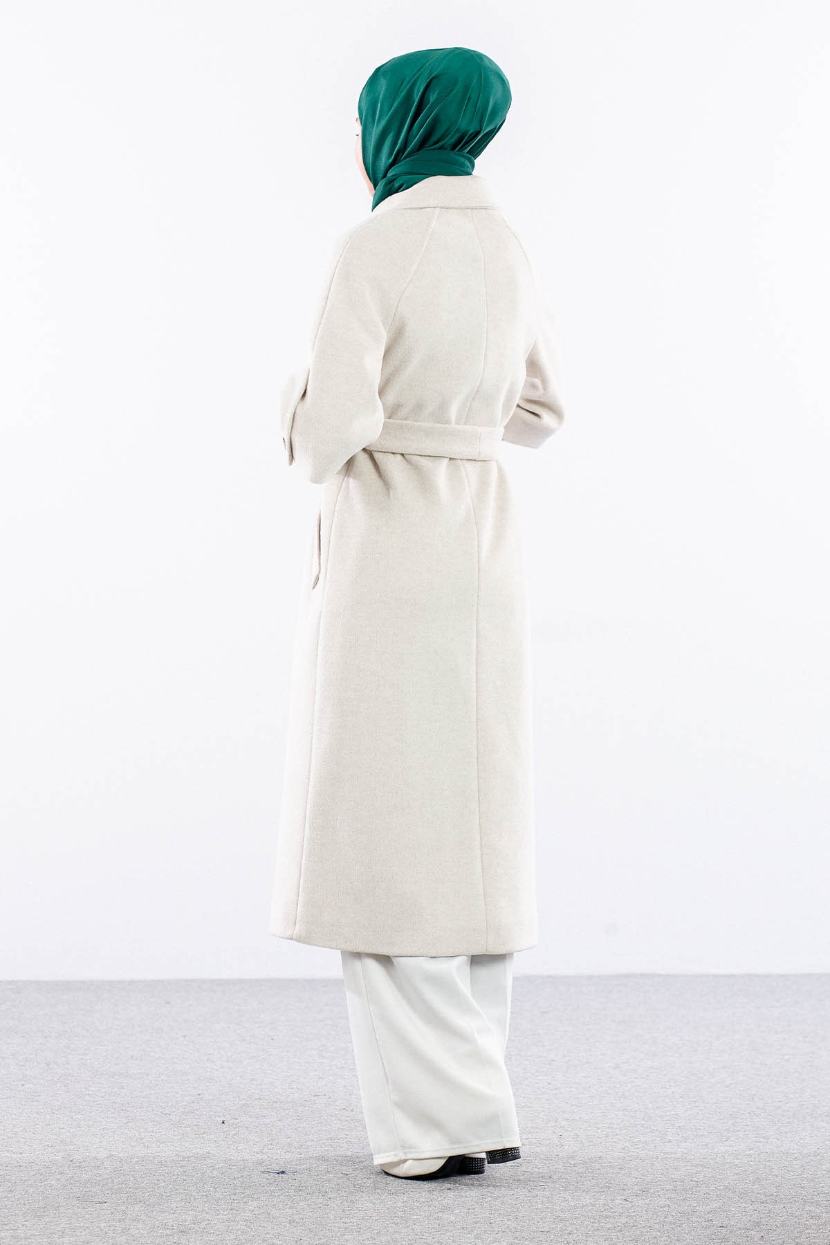 F-1451 Kaban 38-48 Trıko Takma Kol - Ekru - 4