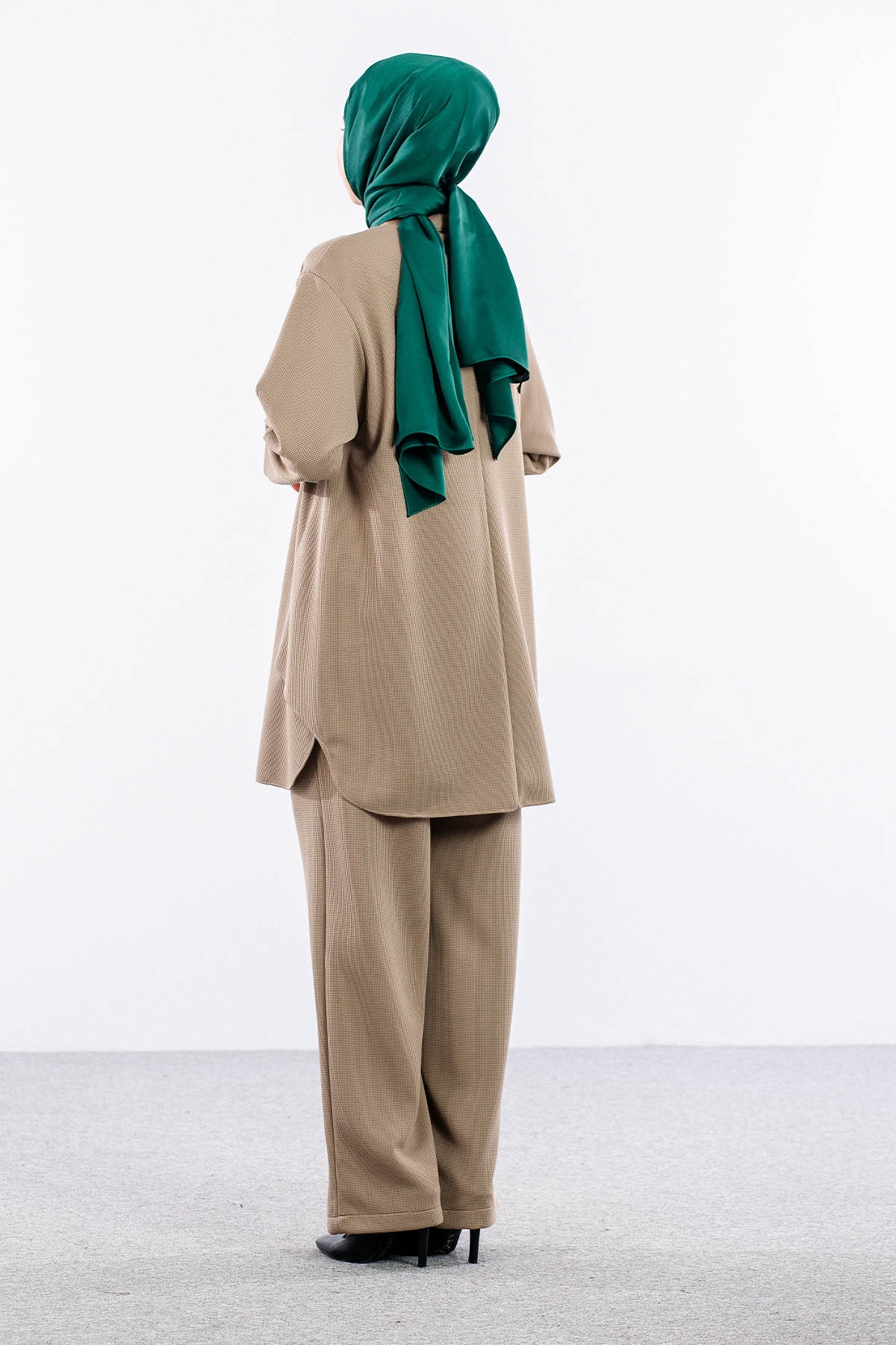 F-1605 Tunikli Takim 1-2-3 - Bej - 3