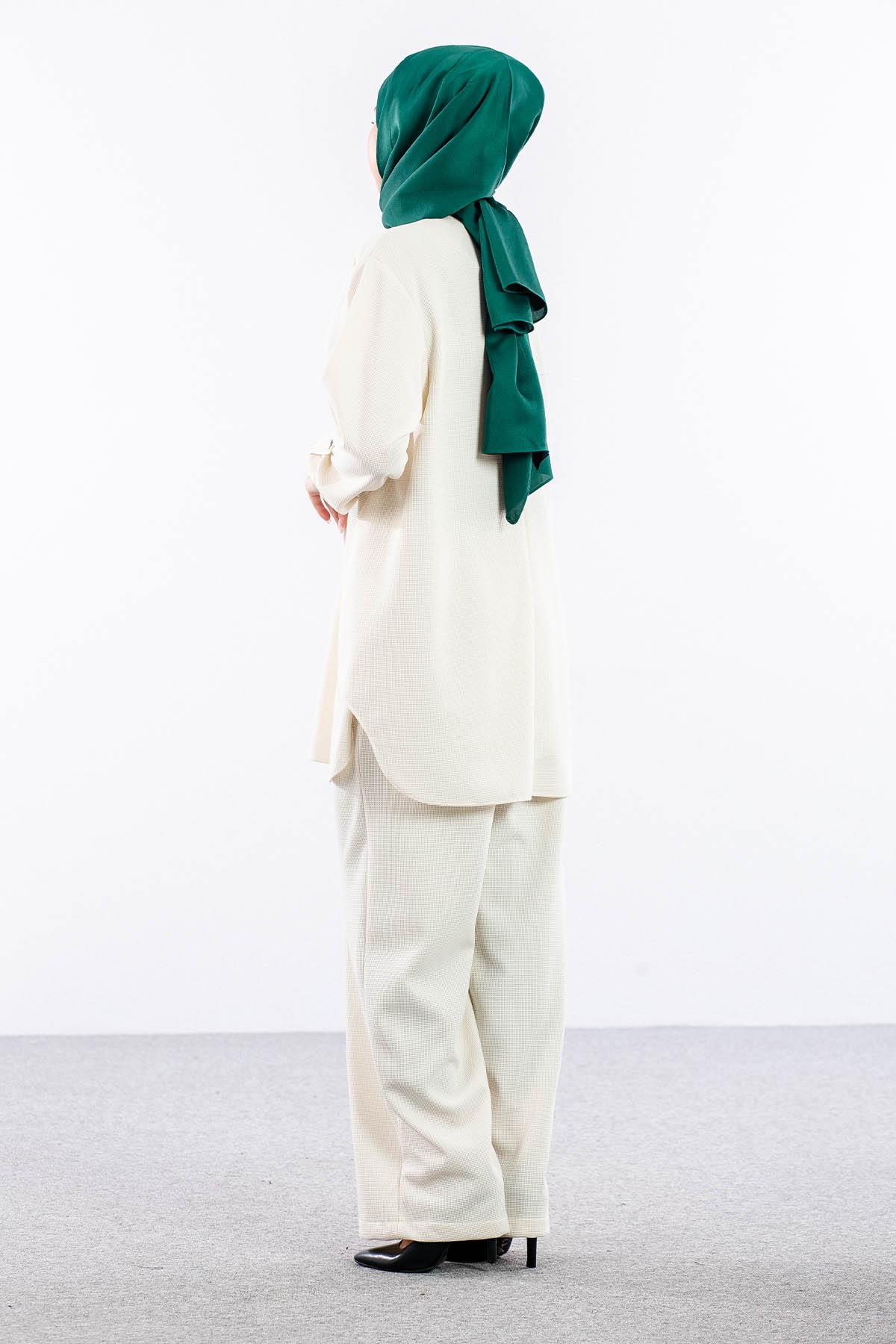 F-1605 Tunikli Takim 1-2-3 - Ekru - 4