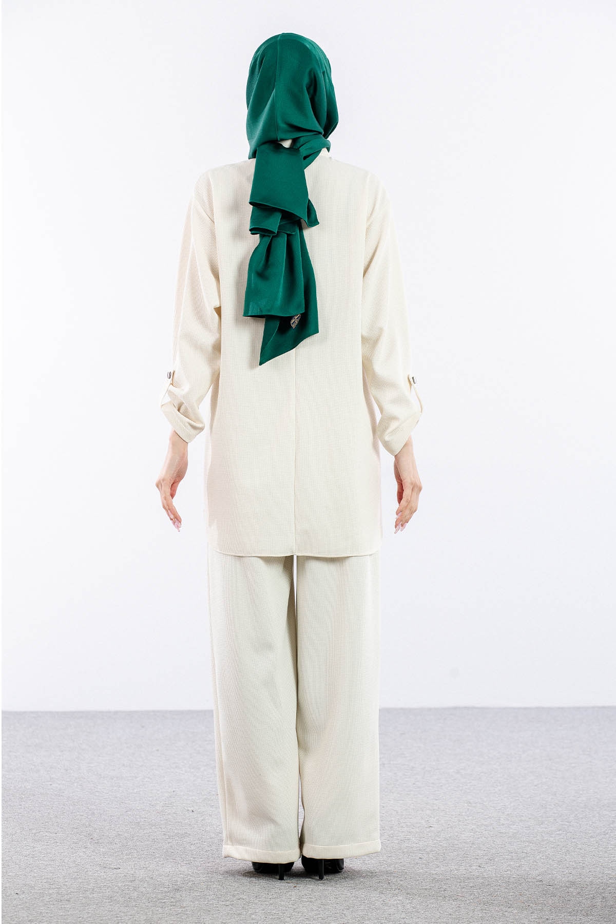 F-1605 Tunikli Takim 1-2-3 - Ekru - 5