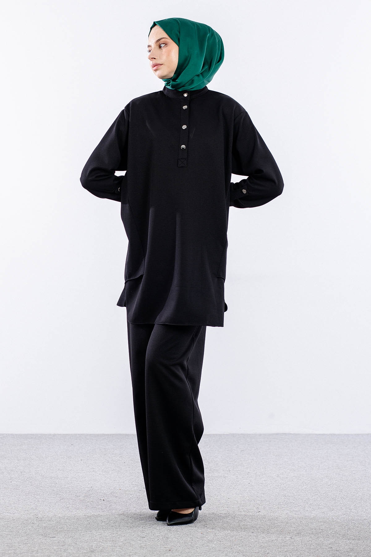 F-1605 Tunikli Takim 1-2-3 - Siyah - 2