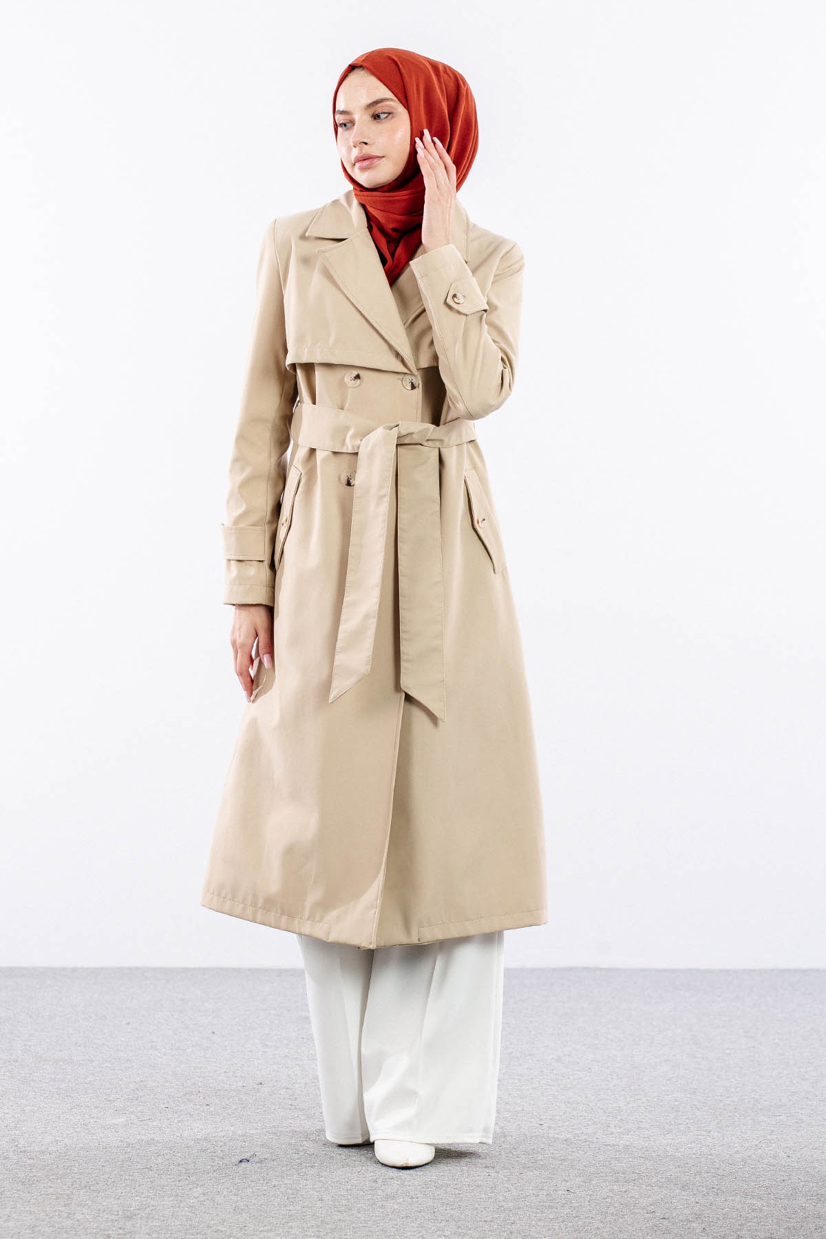 F1471 Trenç Kap 38-48 Aller Detay - Bej - 2