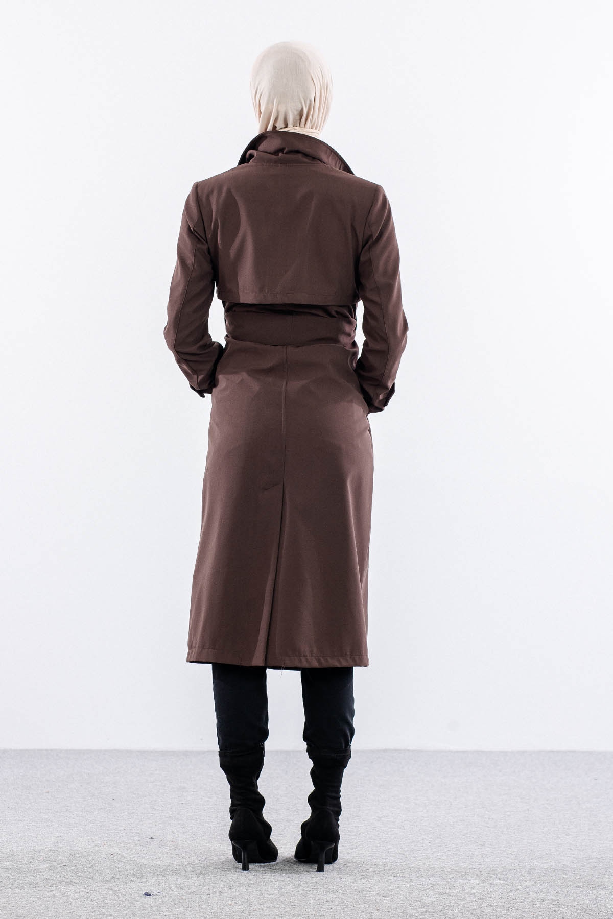 F1471 Trenç Kap 38-48 Aller Detay - Kahve - 5