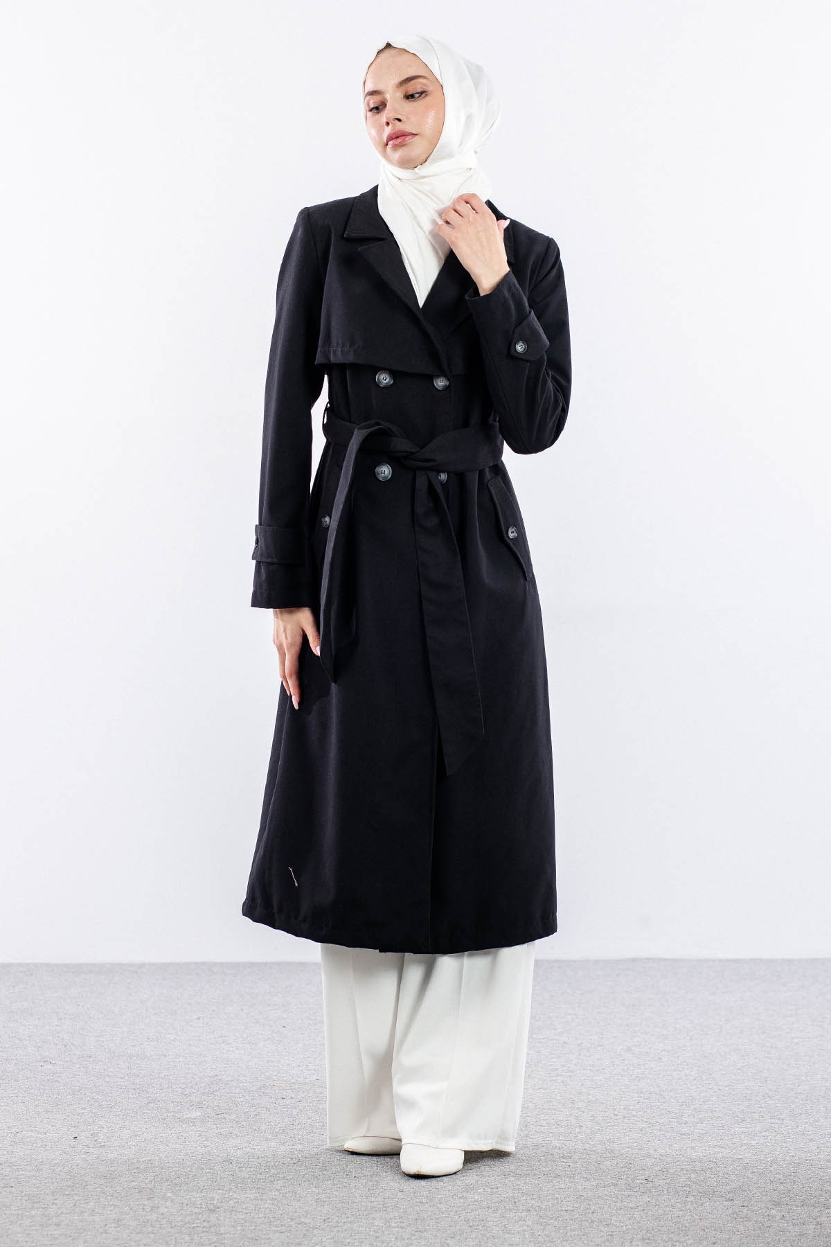 F1471 Trenç Kap 38-48 Aller Detay - Siyah - 2