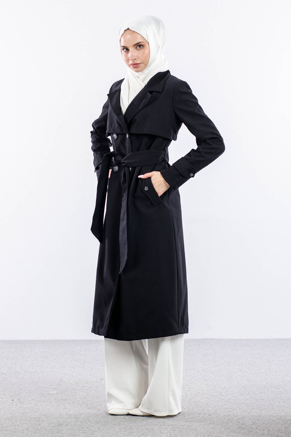 F1471 Trenç Kap 38-48 Aller Detay - Siyah - 3