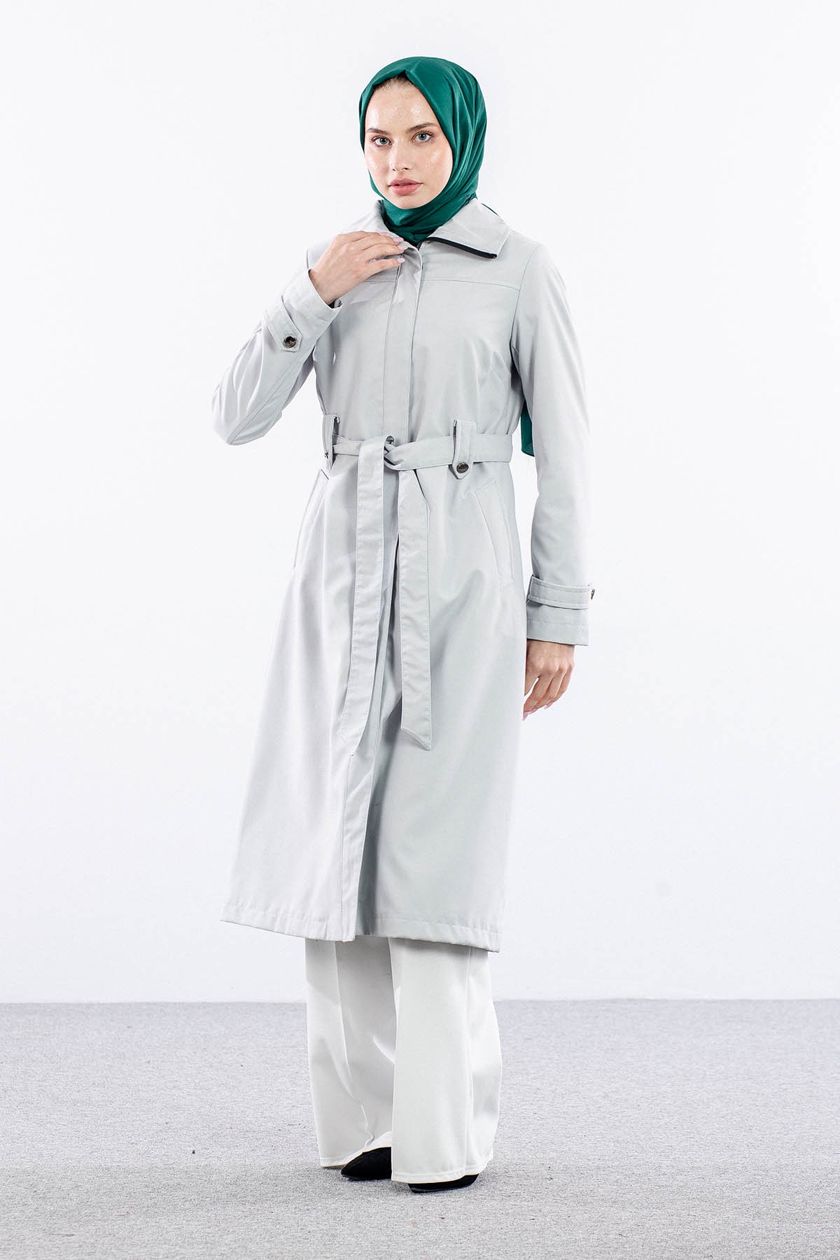 F1579 Parka Kaban 38-48 - Gri - 1