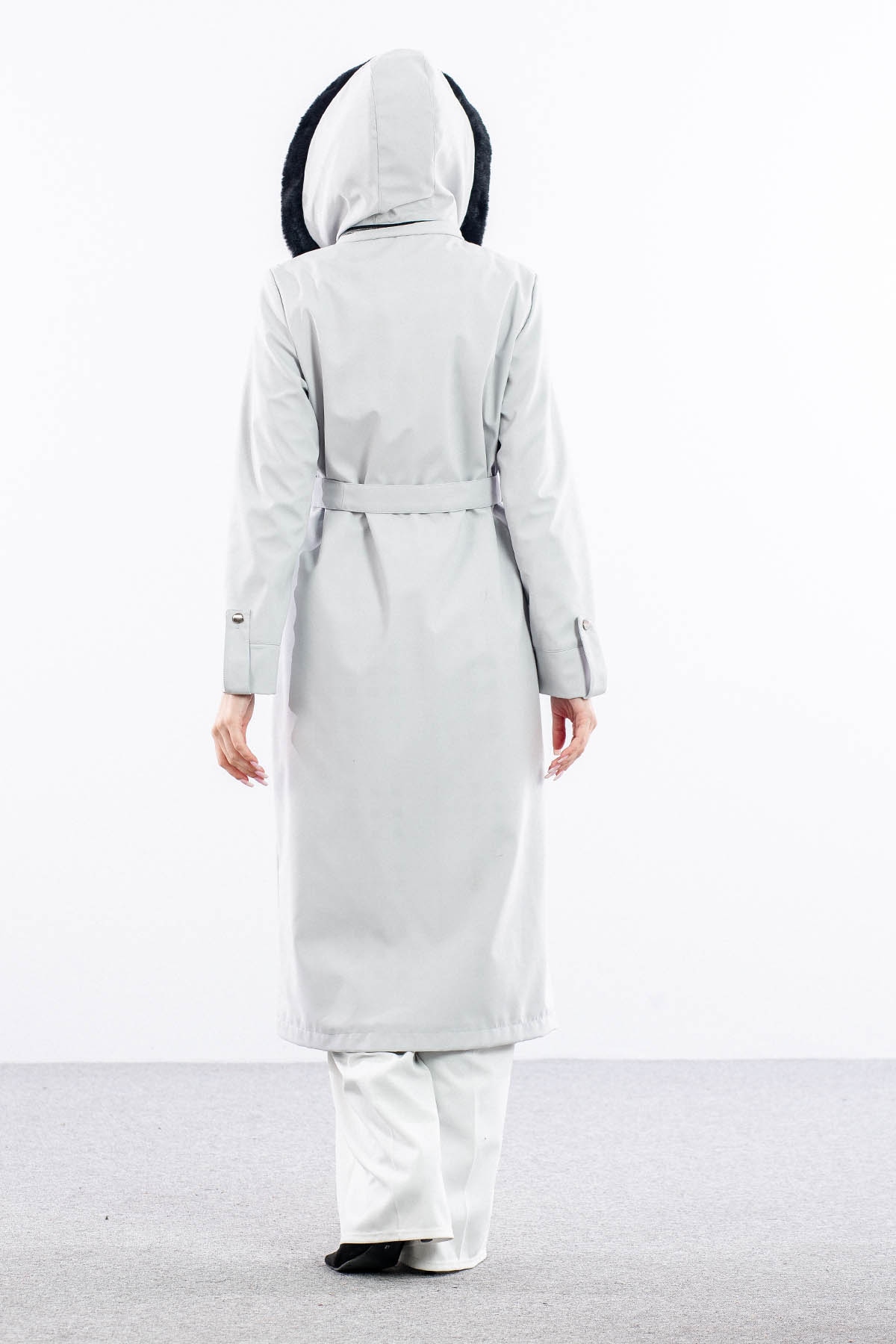 F1580 Parka 38-48 Kurklu Kapson - Gri - 5