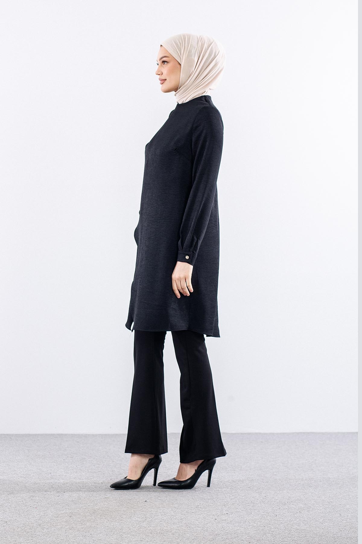 G-1641 Tunik 38-48 Ozel Tasarim - Siyah - 3