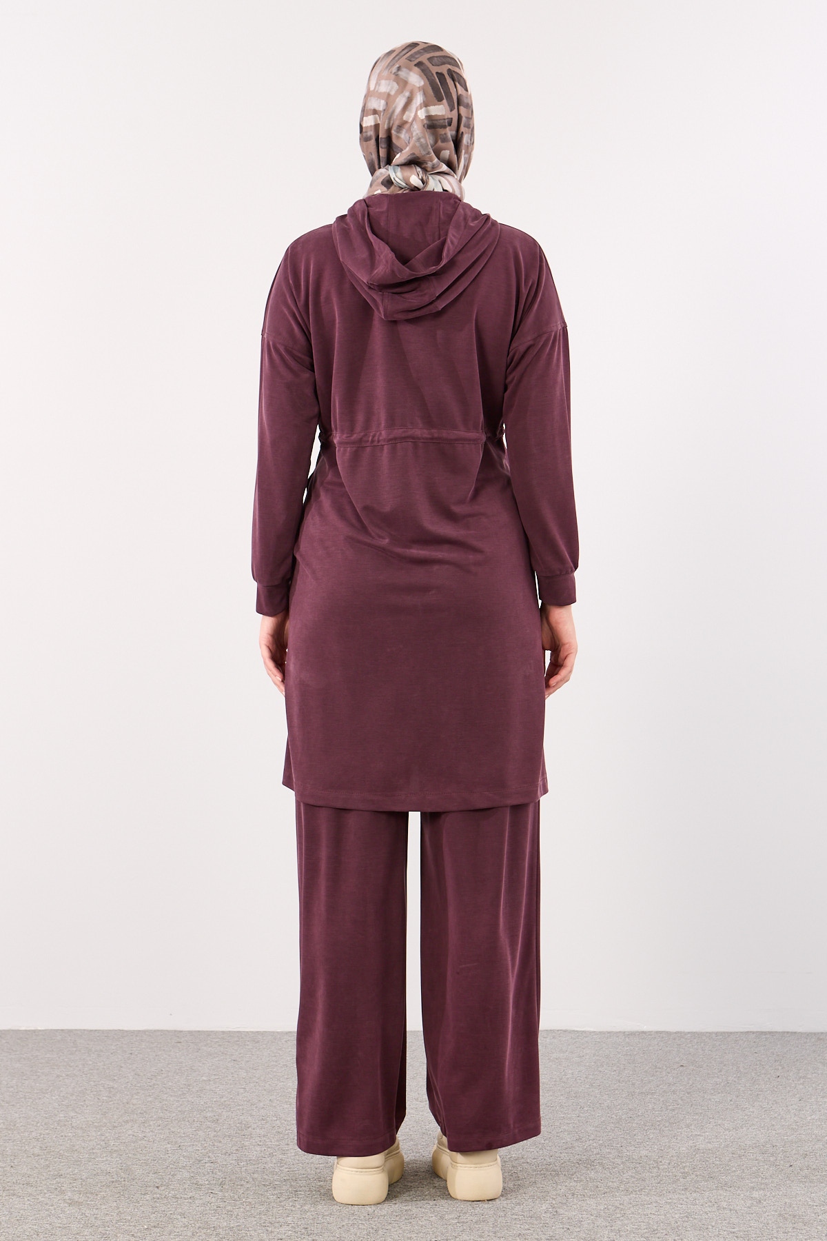 H-1680 Takim 40-50 Kapsonlu Beli Lastikli - Bordo - 2