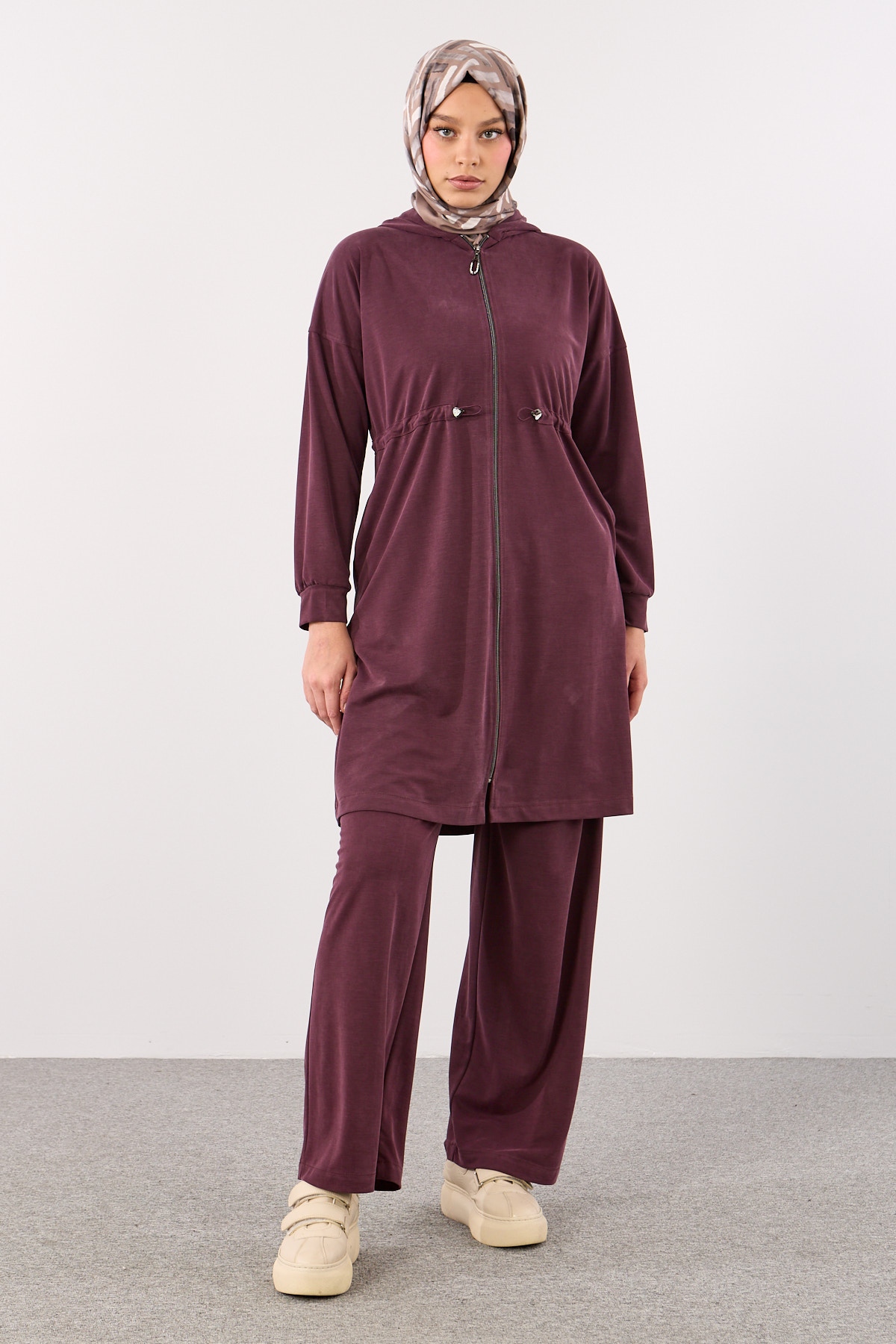 H-1680 Takim 40-50 Kapsonlu Beli Lastikli - Bordo - 3