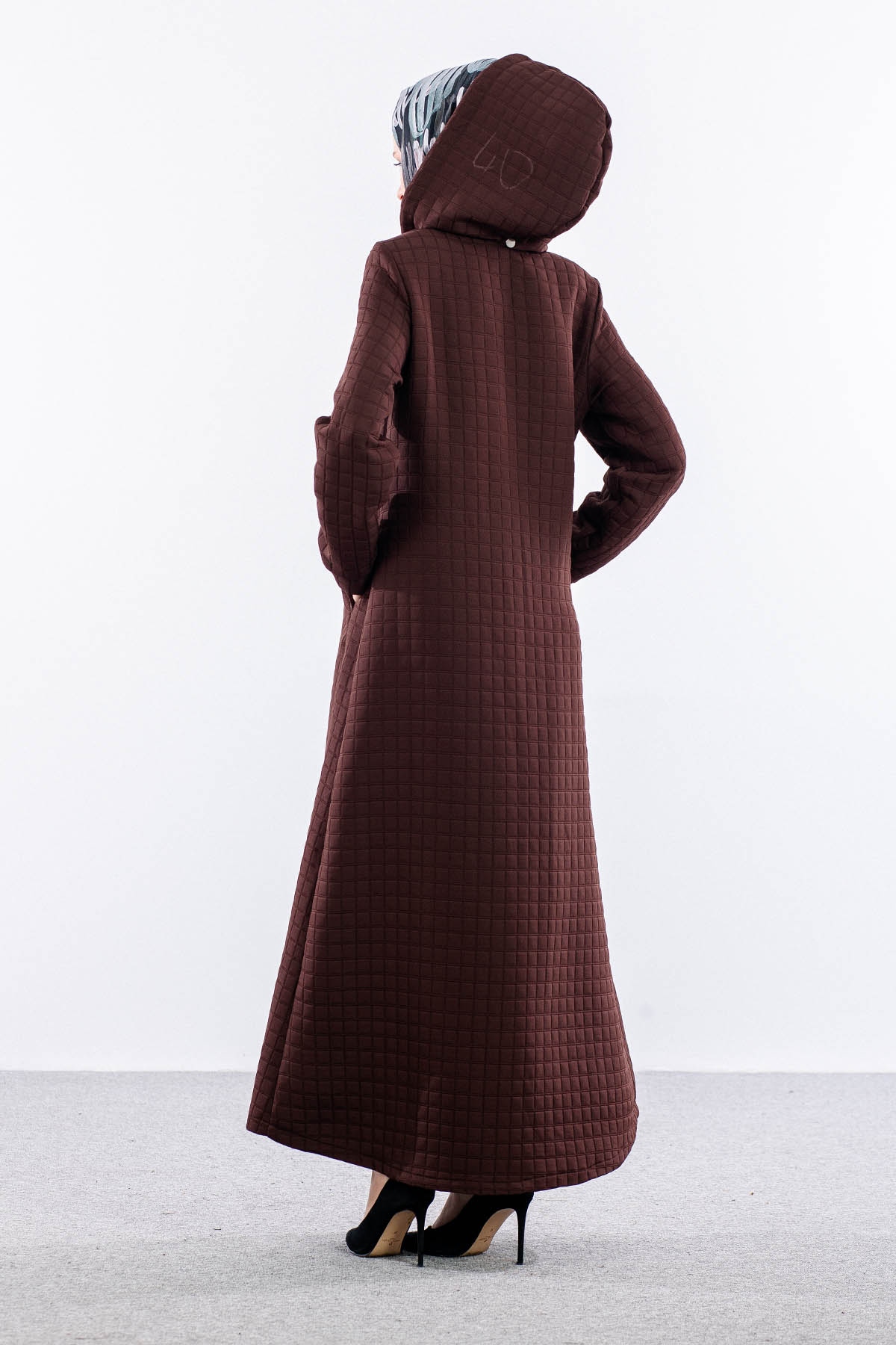 H2521 Kapitone Ferace 40-50 - Kahve - 4