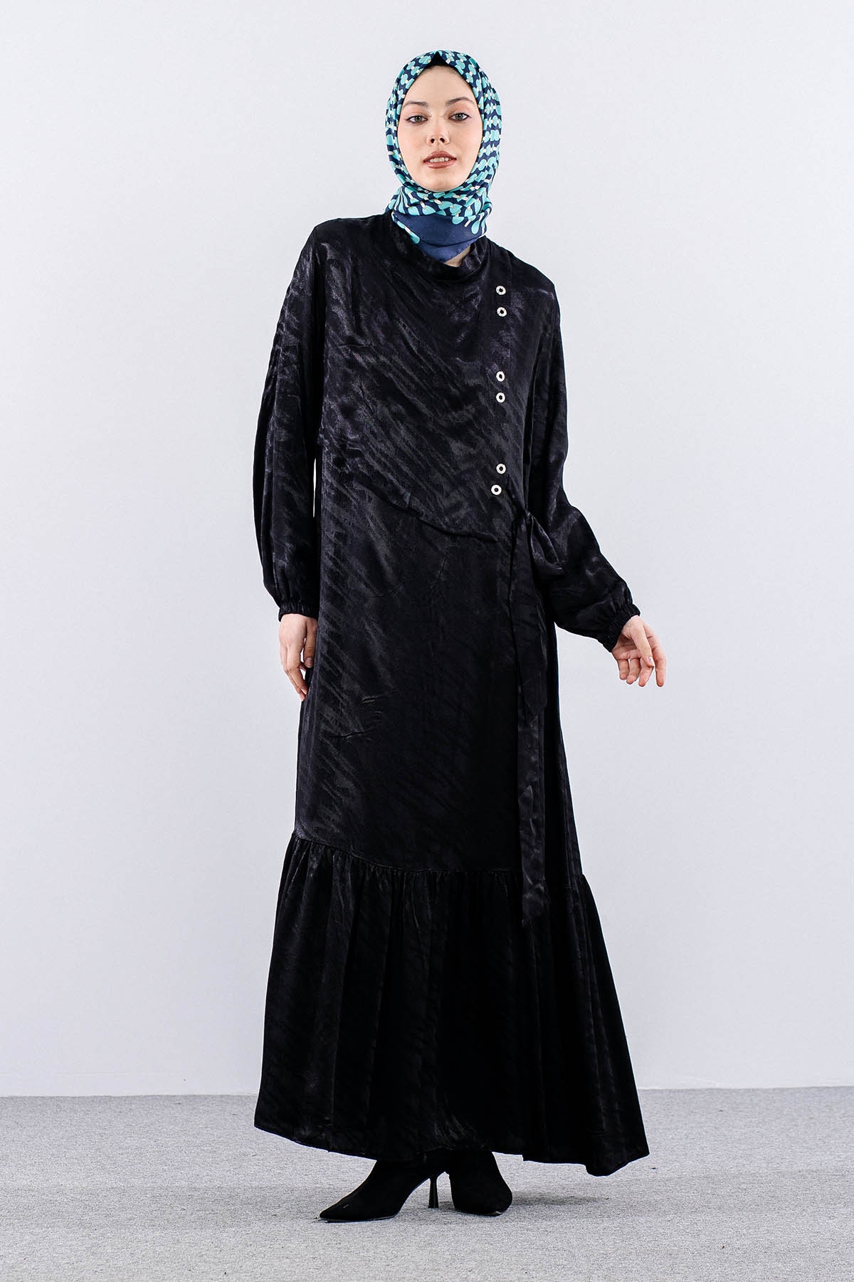 M2586 Elbi̇se 40-48 Kusgozu Krep - Siyah - 2