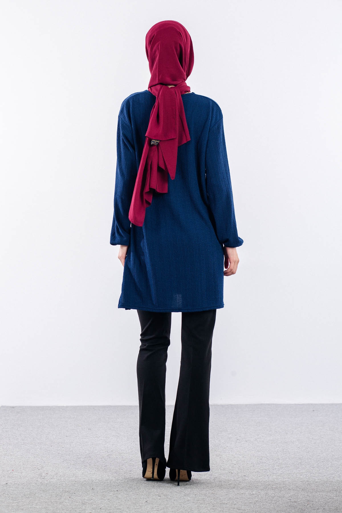 Merve Düğmeli̇ Bb Tunik 46-48-50 - Indigo - 4