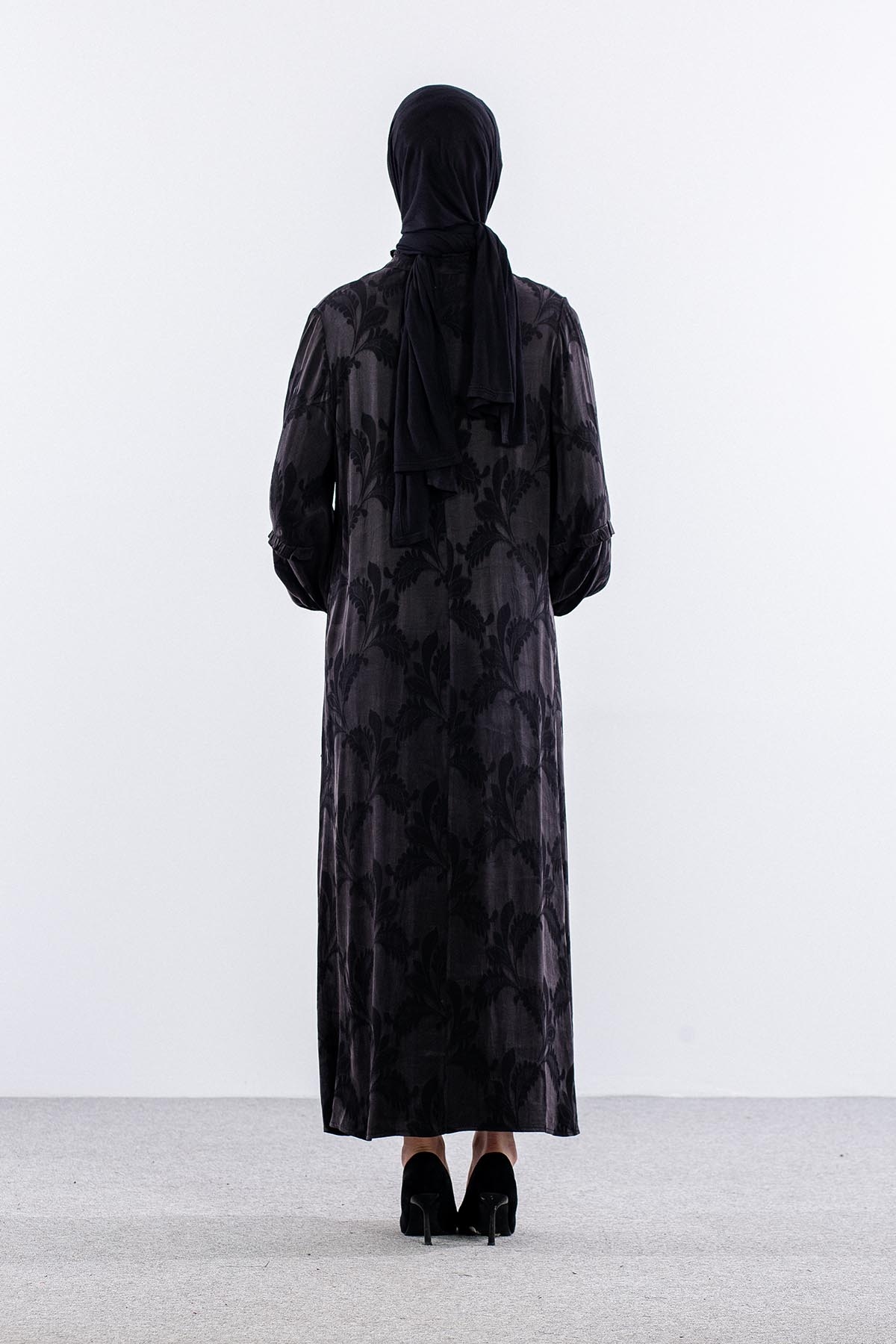 N28001 Elbi̇se 46-52 Pati Dugme Detay - Siyah - 4