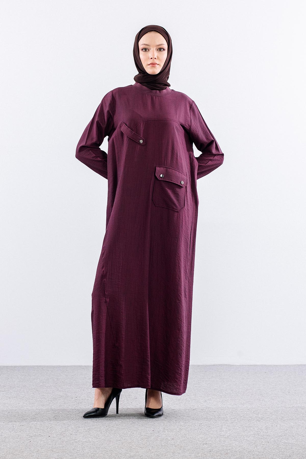 N28002 Elbi̇se 44-54 Onu Asimetri Kesim - Bordo - 1