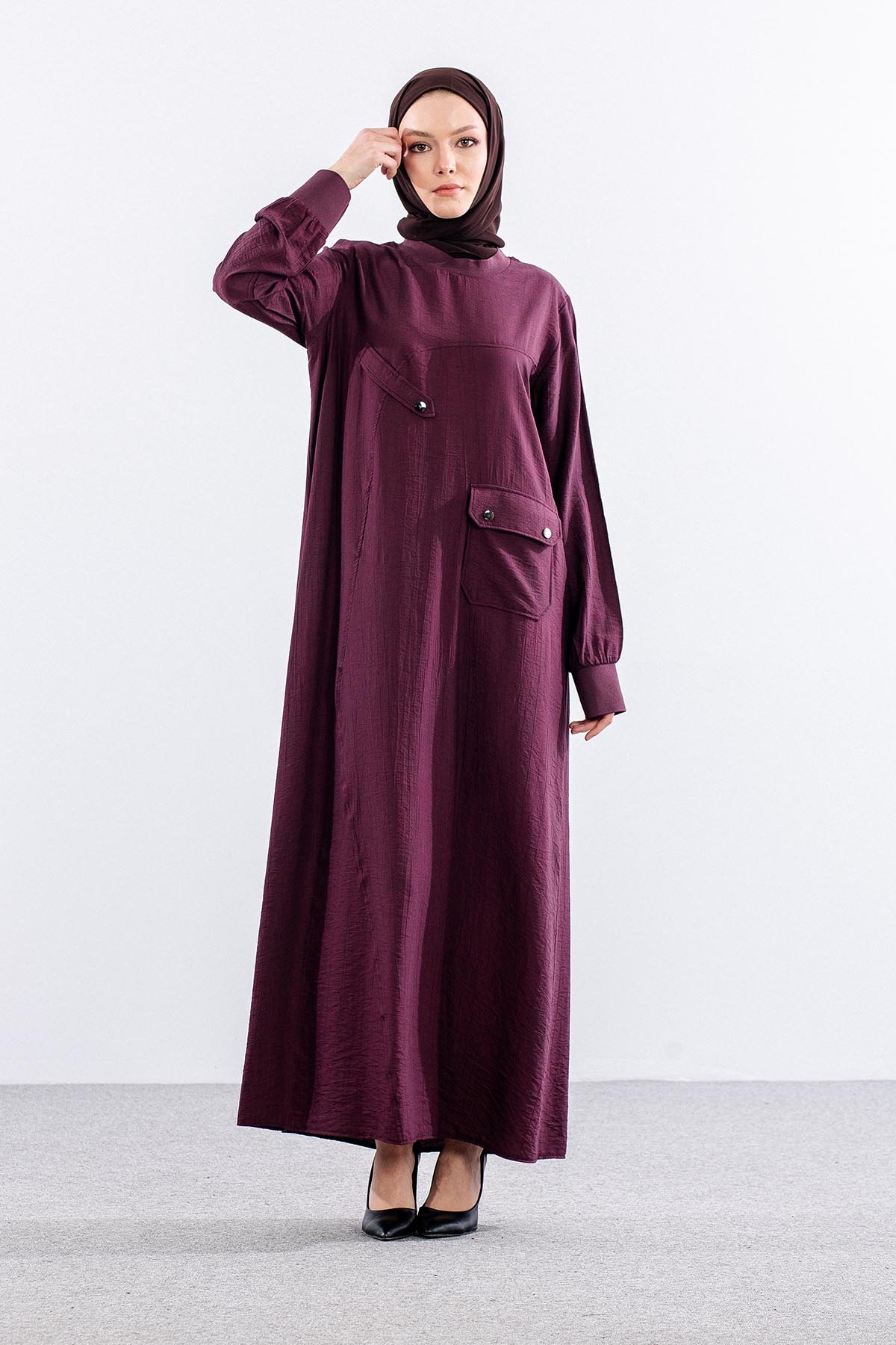 N28002 Elbi̇se 44-54 Onu Asimetri Kesim - Bordo - 2