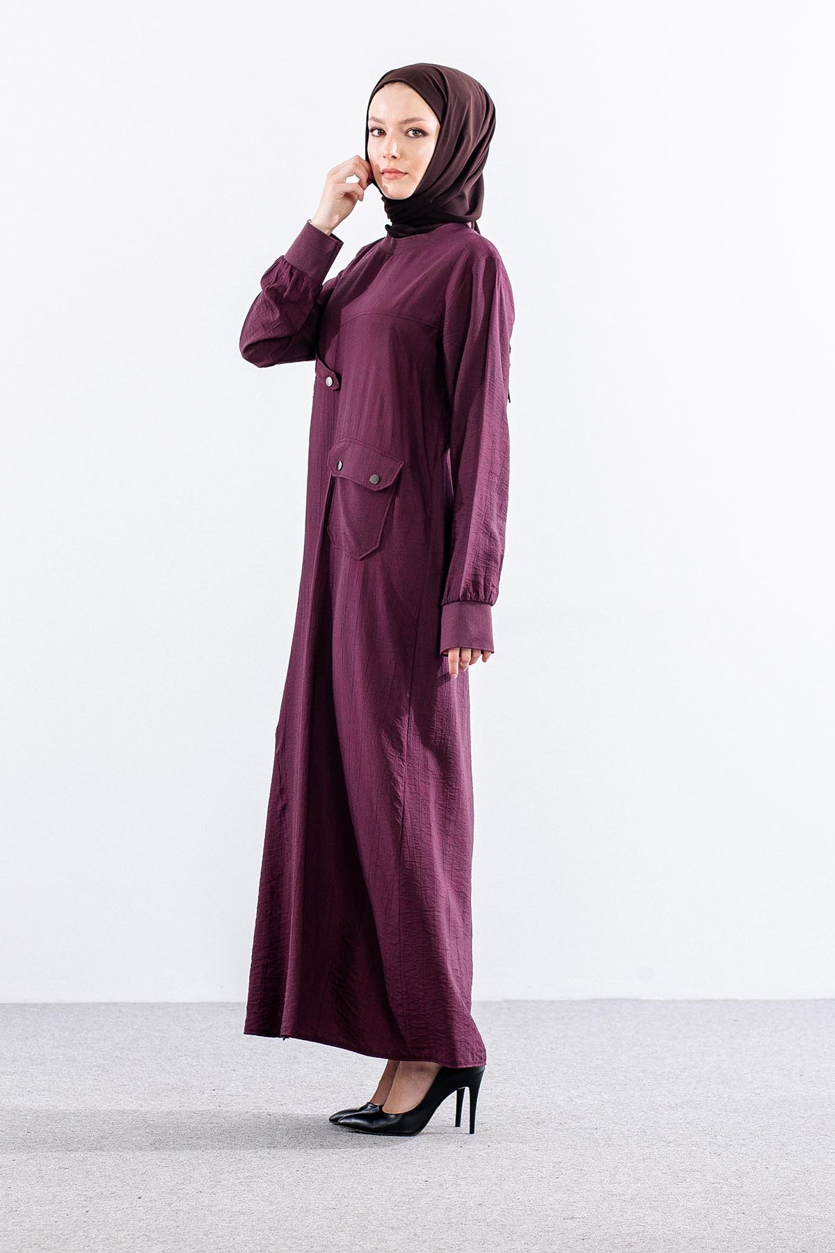 N28002 Elbi̇se 44-54 Onu Asimetri Kesim - Bordo - 3