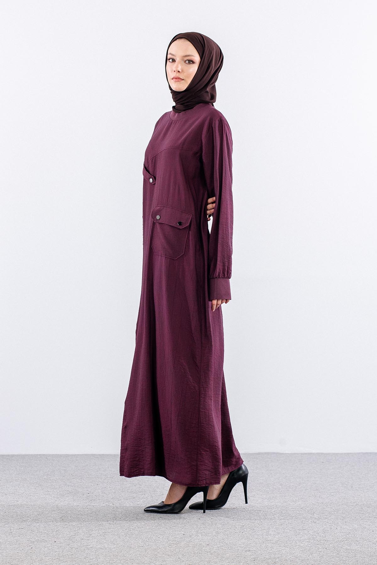N28002 Elbi̇se 44-54 Onu Asimetri Kesim - Bordo - 4
